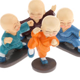 4pcs Little Monk Figurines Kungfu Monks Statue Car Decoration Crafts Style 2