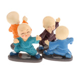 4pcs Little Monk Figurines Kungfu Monks Statue Car Decoration Crafts Style 2