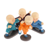 4pcs Little Monk Figurines Kungfu Monks Statue Car Decoration Crafts Style 2