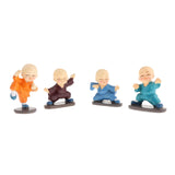 4pcs Little Monk Figurines Kungfu Monks Statue Car Decoration Crafts Style 2