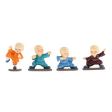 4pcs Little Monk Figurines Kungfu Monks Statue Car Decoration Crafts Style 2