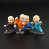 4pcs Little Monk Figurines Kungfu Monks Statue Car Decoration Crafts Style 2