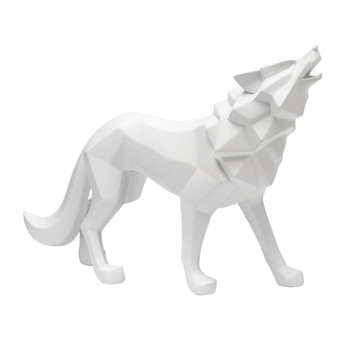 Maxbell Maxbell Nordic Wolf Figure Wild Animal Model Crafts for Home Office Decor White