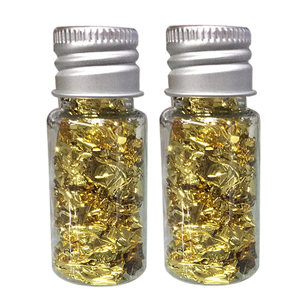 Maxbell Maxbell Gold Leaf Flake for Decorative Crafts Arts Nails Slime Cake Food Decor 2pcs