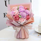 Maxbell 3 Set Carnation Soap Bouquet Flower Decor Gift for Mother Valentine's Day