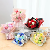 Maxbell 3 Set Carnation Soap Bouquet Flower Decor Gift for Mother Valentine's Day