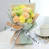 Maxbell 3 Set Carnation Soap Bouquet Flower Decor Gift for Mother Valentine's Day