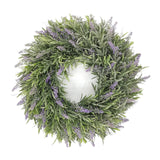 Maxbell 2pcs Artificial Door Wreath Hanging Lavender Flower Garland Fake Plant Decor