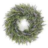 Maxbell 2pcs Artificial Door Wreath Hanging Lavender Flower Garland Fake Plant Decor