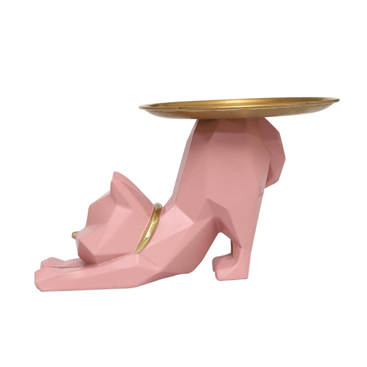 Maxbell Maxbell Cat Storage Tray Sculpture Artware Statue Home Decoration Centerpiece Pink