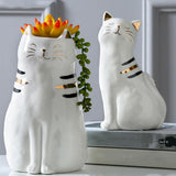 Maxbell 2x Cute Cat Plant Pot Planter Flower Pot Plant Succulent Container Decor
