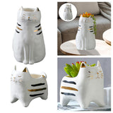 Maxbell 2x Cute Cat Plant Pot Planter Flower Pot Plant Succulent Container Decor