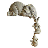 Maxbell 2x Adorable Elephant Figurine Resin Carving Animal Statue Sculpture Decor