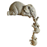 Maxbell 2x Adorable Elephant Figurine Resin Carving Animal Statue Sculpture Decor