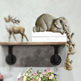 Maxbell 2x Adorable Elephant Figurine Resin Carving Animal Statue Sculpture Decor