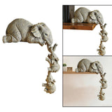 Maxbell 2x Adorable Elephant Figurine Resin Carving Animal Statue Sculpture Decor