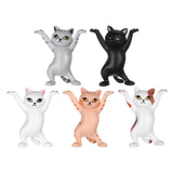 Dancing Cute Cats Figure Ornament Tabletop Sculpture Decoration Black