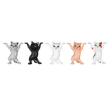 Dancing Cute Cats Figure Ornament Tabletop Sculpture Decoration Black