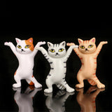 Dancing Cute Cats Figure Ornament Tabletop Sculpture Decoration Black