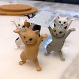 Dancing Cute Cats Figure Ornament Tabletop Sculpture Decoration Black