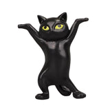 Dancing Cute Cats Figure Ornament Tabletop Sculpture Decoration Black