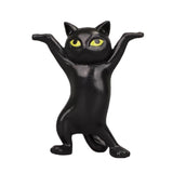 Dancing Cute Cats Figure Ornament Tabletop Sculpture Decoration Black