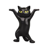 Dancing Cute Cats Figure Ornament Tabletop Sculpture Decoration Black