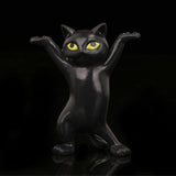 Dancing Cute Cats Figure Ornament Tabletop Sculpture Decoration Black