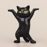 Dancing Cute Cats Figure Ornament Tabletop Sculpture Decoration Black