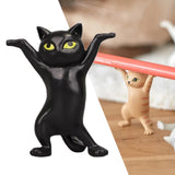 Dancing Cute Cats Figure Ornament Tabletop Sculpture Decoration Black