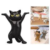 Dancing Cute Cats Figure Ornament Tabletop Sculpture Decoration Black