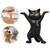 Dancing Cute Cats Figure Ornament Tabletop Sculpture Decoration Black