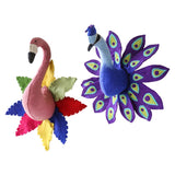 2x Cute Animals Head Nursery Room Wall Hanging Toy Doll Decor