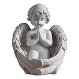 Maxbell Baby Angel In Wings Statue Figurine Home Decor Cherub Sculpture 13.5x15x16cm