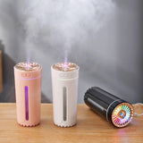 Portable Mini Cup Humidifiers with LED Night Light for Office Bedroom White