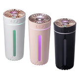 Portable Mini Cup Humidifiers with LED Night Light for Office Bedroom White