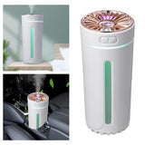 Portable Mini Cup Humidifiers with LED Night Light for Office Bedroom White