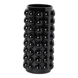 Maxbell Maxbell Art Glass Flower Vase Tabletop Terrarium Holder Container Black 8x21.5cm