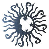 Maxbell Maxbell Sun and Moon Decor Metal Outdoor Wall Art Plaque Sculpture Home Decor  Black