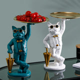 Maxbell 2 Pieces Nordic Storage Tray Sculpture Statue Desk Organizer Office Decor