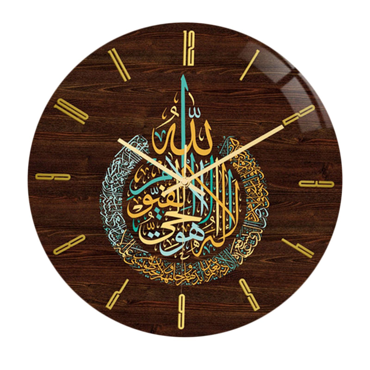 Maxbell Maxbell Islamic Decor Ramadan Eid Gift Round Islamic Wall Clock Mute Quartz Clocks C