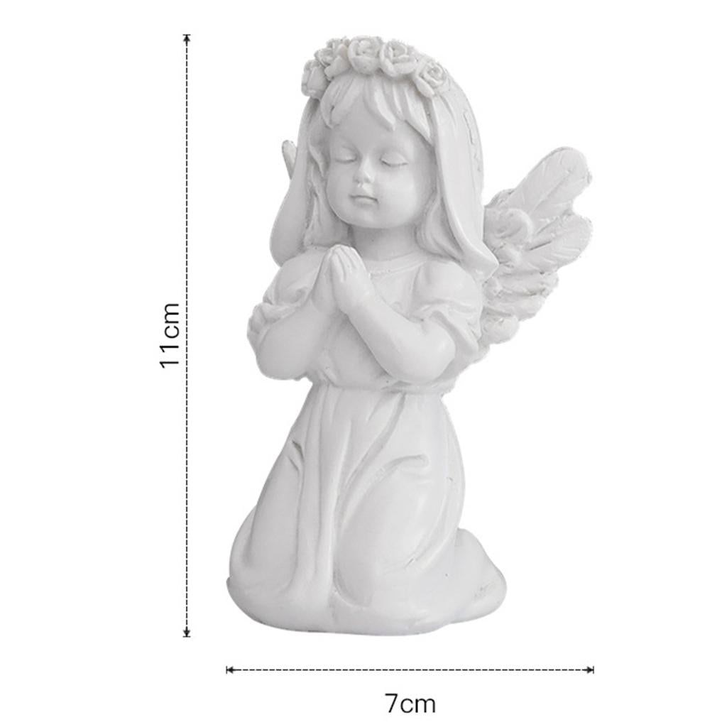 Maxbell Maxbell Resin White Angel Statue Desktop Decor Collection Window Props Christmas prayer girl
