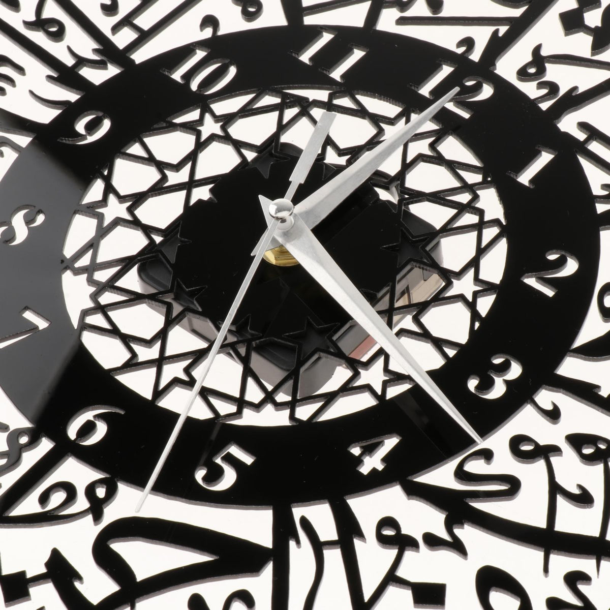 Maxbell Maxbell Islamic Calligraphy Round Acrylic Wall Clock Home Wall Decor Black