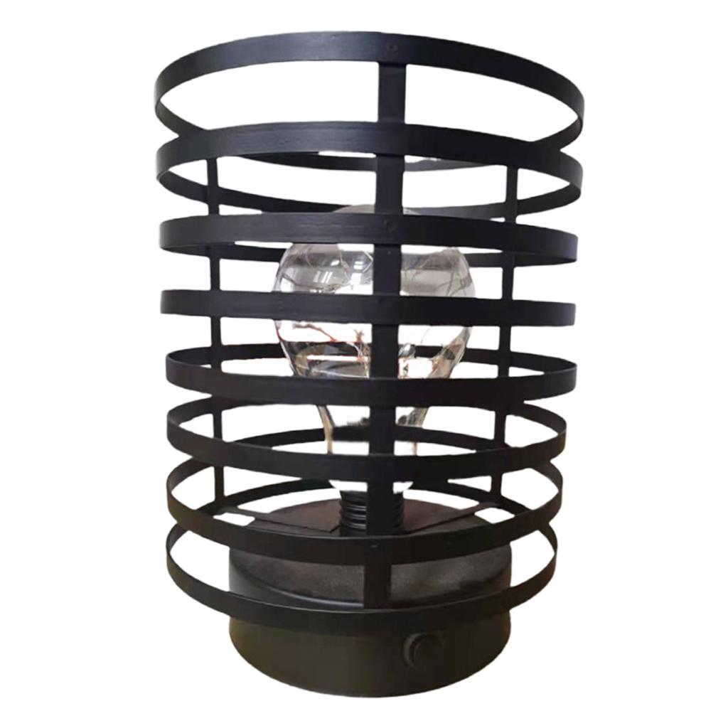 Maxbell Maxbell Iron LED Night Light Table Lamp for Bedroom Home Decor Black Battery Powed