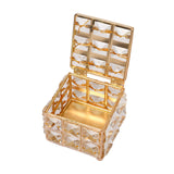 Maxbell Maxbell Golden Crystal Jewelry Box Ring Beads Trinket Keepsake Treasure Storage Case