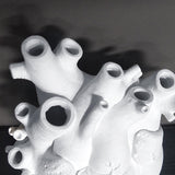 Anatomical Heart Vase Resin Statue Flower Pot Ornament White 15x10.5x21CM