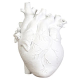 Anatomical Heart Vase Resin Statue Flower Pot Ornament White 15x10.5x21CM