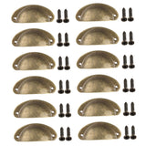 12x Cup Pulls Cabinet Dresser Shell Pull Drawer Handles Knobs Yellow Bronze