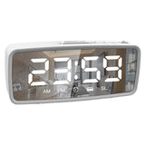 Maxbell Maxbell Desk Digital Alarm Clock Radio LED Mirror Electronic Clock Night Light White