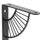 Maxbell Maxbell Shelf Bracket Decorative Fan-Shaped with Screws Home Bookshelf Black 15cm